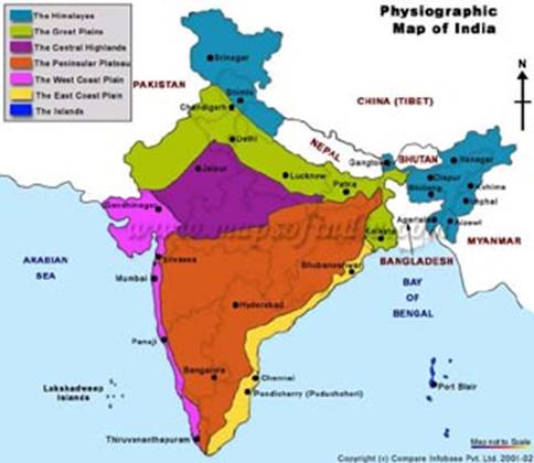 Physiographic Map Of India physiographic-map-of-india
